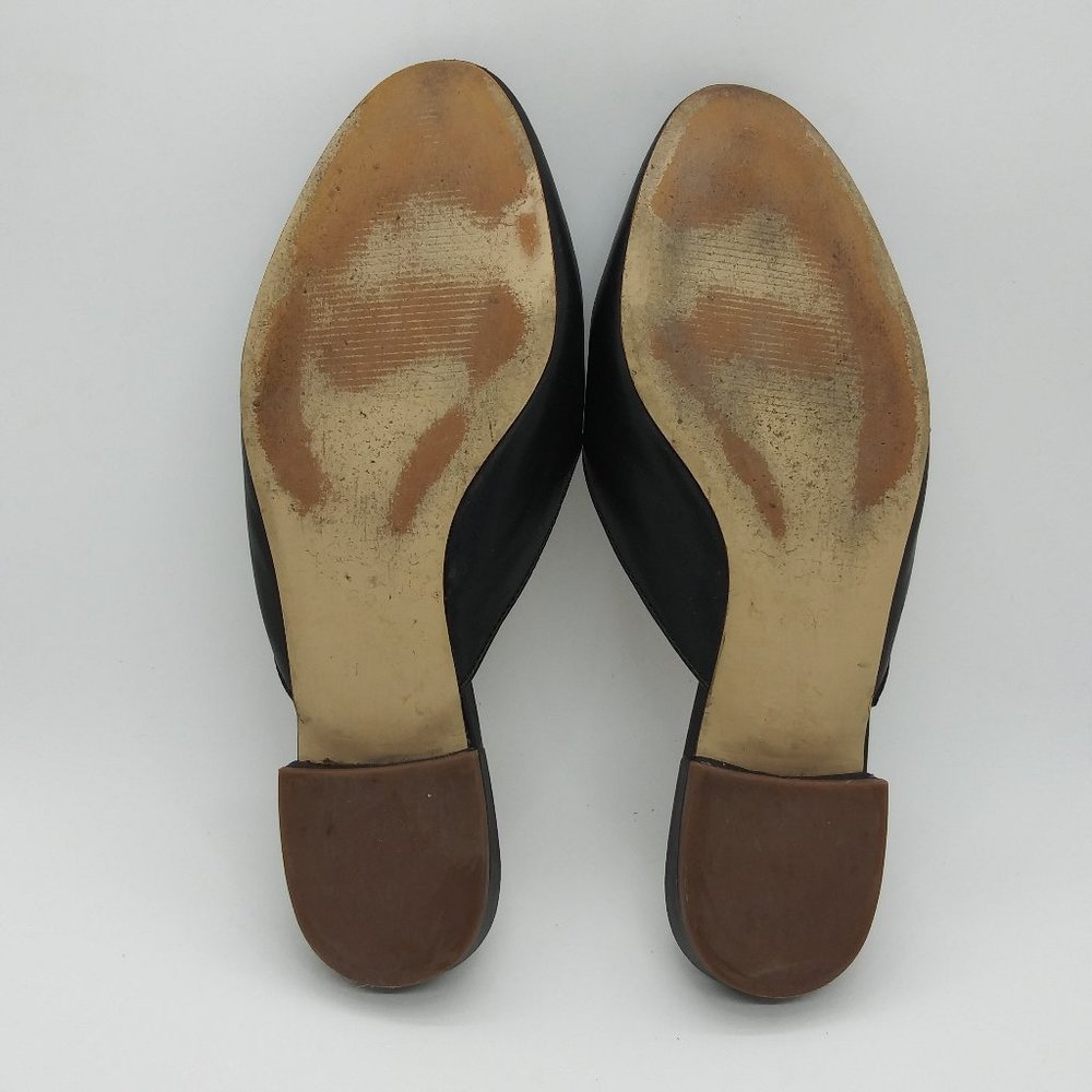 J.Crew Black Piped Pointed-Toe Bow 6.5 Slides View 4